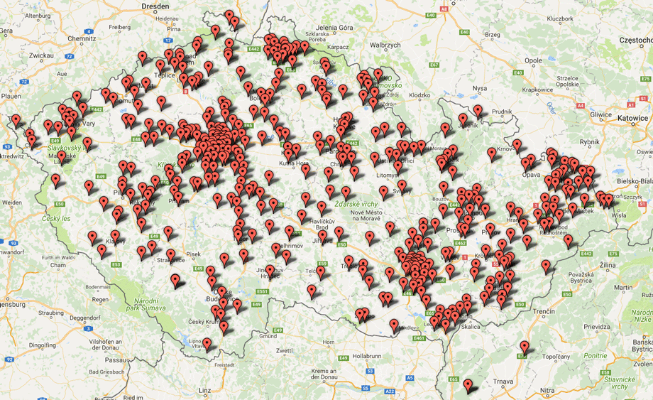 Mapa našich spokojených zákazníků